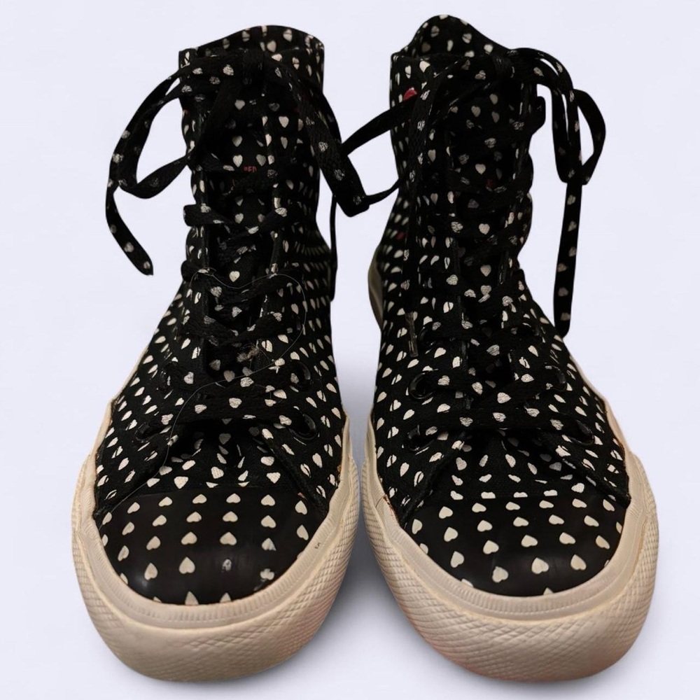 Converse Black and White Heart Pattern Sneakers